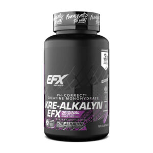 Flacon de EFX Sports Kre-Alkalyn 120 Caps, créatine tamponnée en capsules pour sportifs