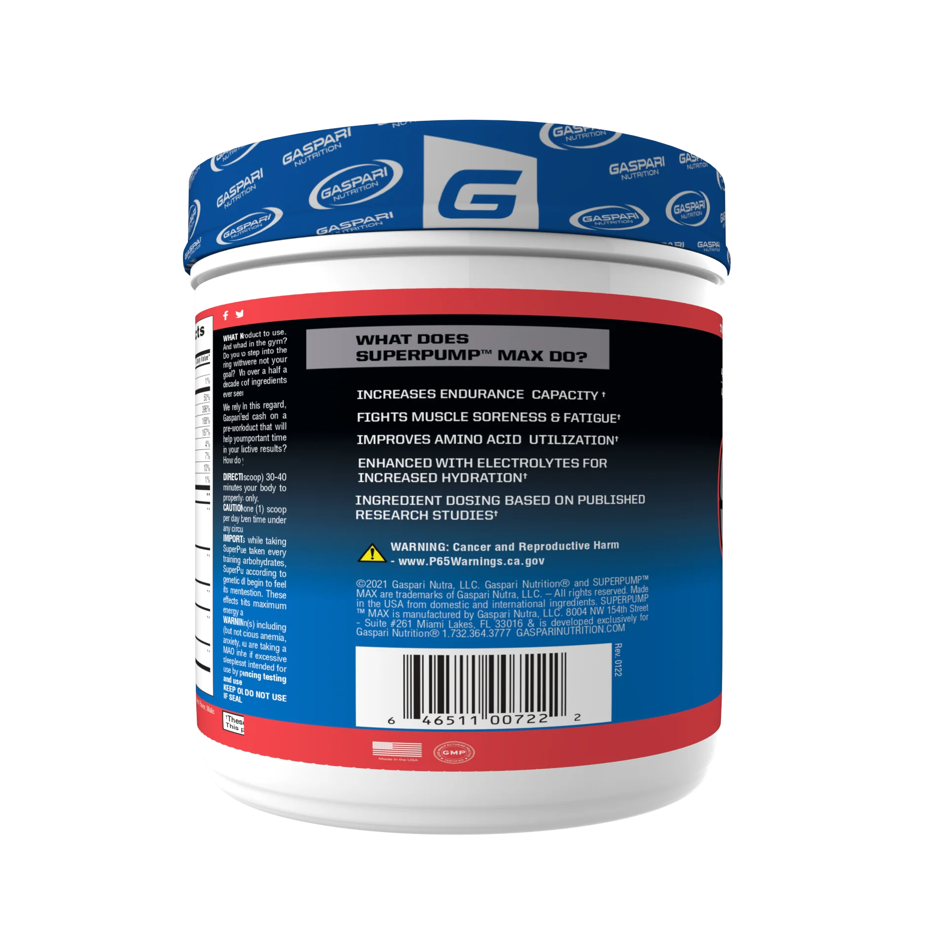 Gaspari SuperPump Max 500g pré-workout citrulline bêta-alanine créatine caféine