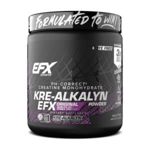 Pot de EFX Sports Kre-Alkalyn Powder 210 g, créatine tamponnée Kre-Alkalyn® en poudre