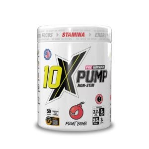 10X ATHLETIC PUMP pre-workout sans caféine avec citrulline bêta-alanine créatine bétaïne betterave et Peak ATP