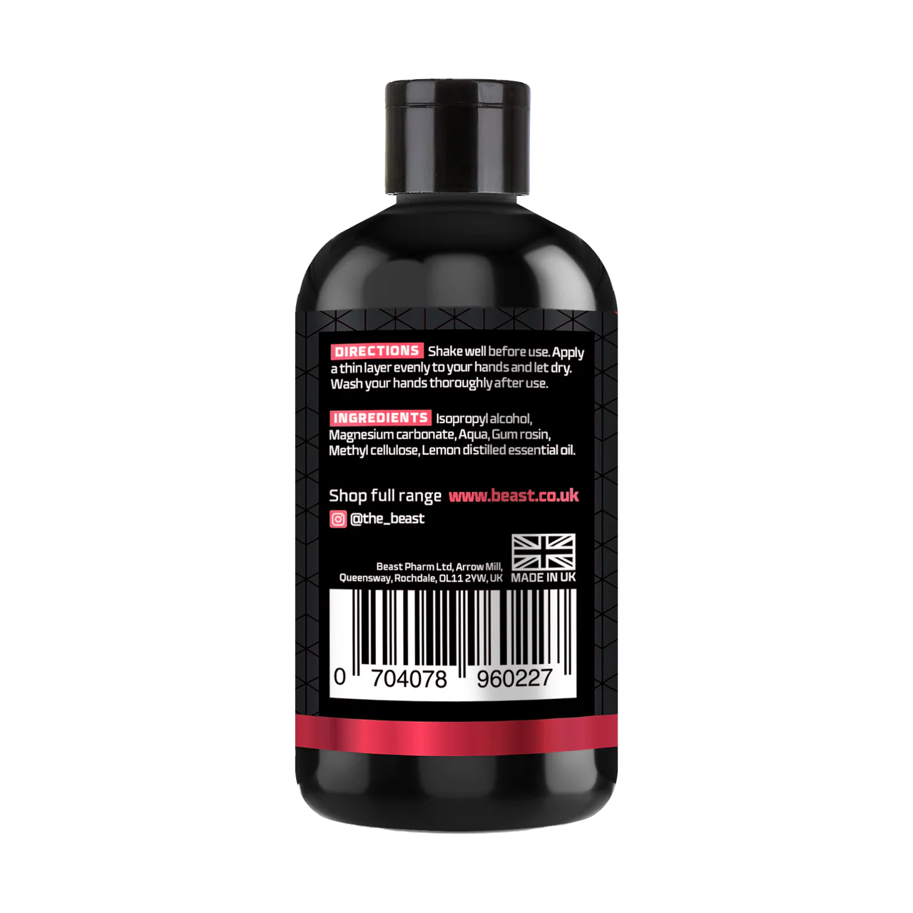 ALPHA DESIGNS BEAST LIQUID CHALK magnésie liquide 250 ml pour grip musculation cross-training escalade et force athlétique