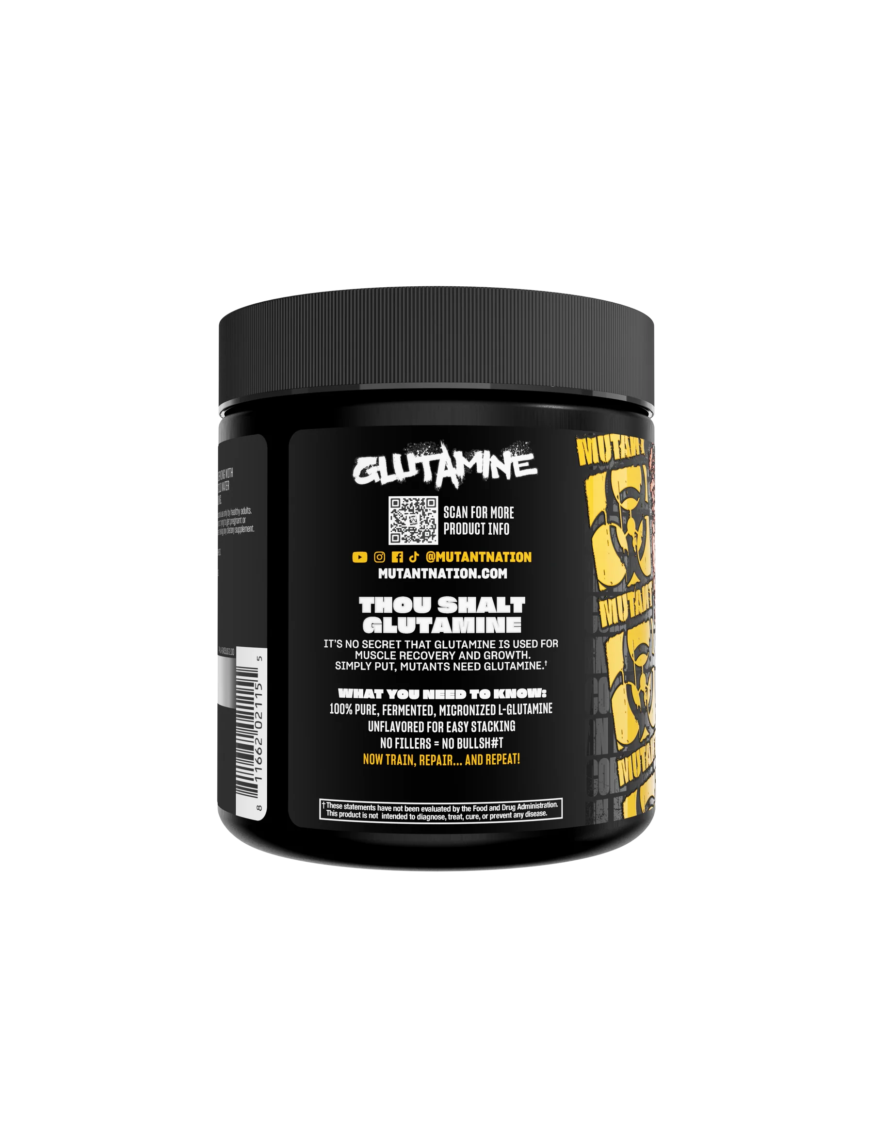 MUTANT CORE GLUTAMINE 300G glutamine micronisée en poudre avec 5000 mg de L-glutamine par portion