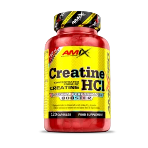 AMIX CREATINE HCL 120CAPS créatine HCl en capsules avec 3000 mg de chlorhydrate de créatine par portion