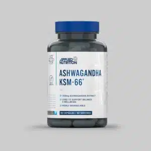 APPLIED NUTRITION Ashwagandha KSM-66 60 Caps, complément avec 300 mg d’extrait KSM-66® par capsule végétarienne