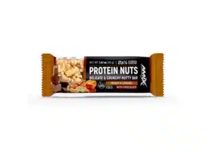 AMIX Protein Nuts Bar, barre protéinée aux arachides, noix de cajou, soja soufflé, chocolat et noix de coco