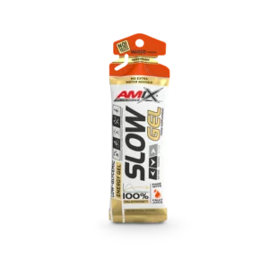 Sachet AMIX Slow Gel Mangue, gel énergétique avec Palatinose™, vitamine B6 et vitamine C pour l’endurance