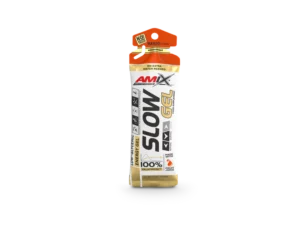 Sachet AMIX Slow Gel Mangue, gel énergétique avec Palatinose™, vitamine B6 et vitamine C pour l’endurance