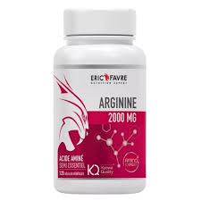 Flacon de ERIC FAVRE Arginine 2000 mg 120 Caps, L-arginine Kyowa Quality® en gélules végétales