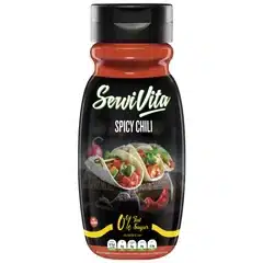 Bouteille de Servivita Sauces, sauce sans sucre faible en calories pour repas sportifs et diète