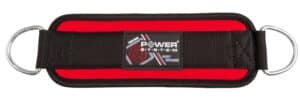 POWER SYSTEM Sangle de Cheville rouge pour poulie, accessoire musculation jambes et fessiers avec doubles anneaux acier