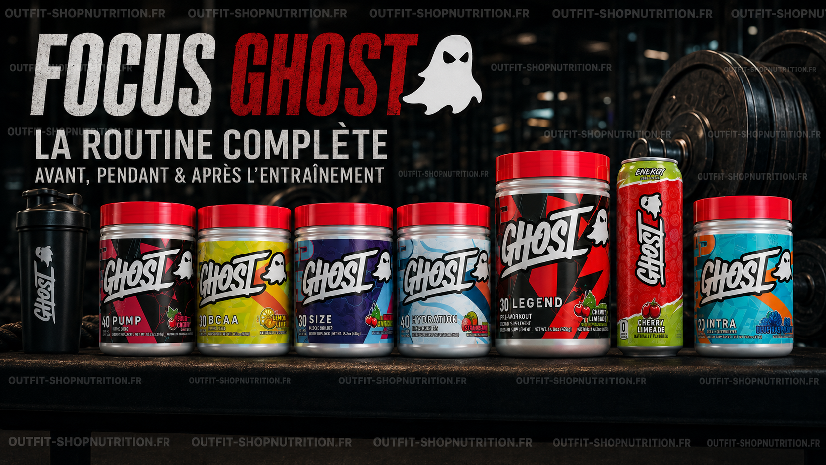 produits GHOST pour routine avant pendant et après entraînement