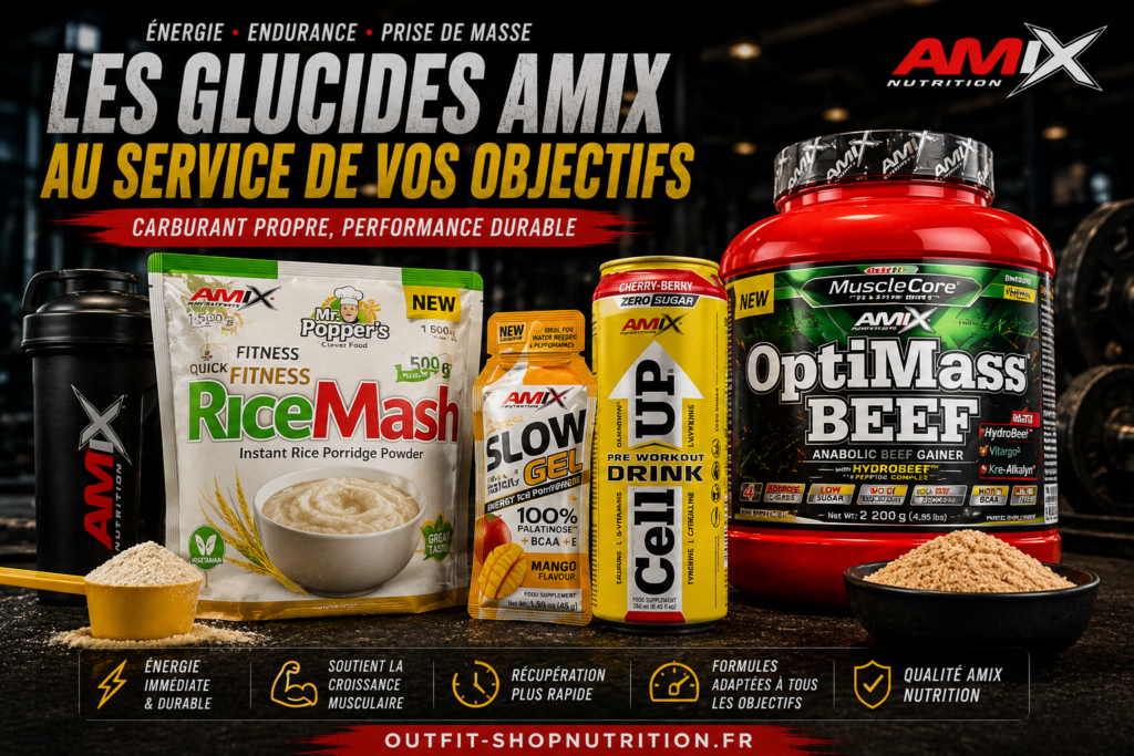 glucides et gainer AMIX pour énergie et prise de masse