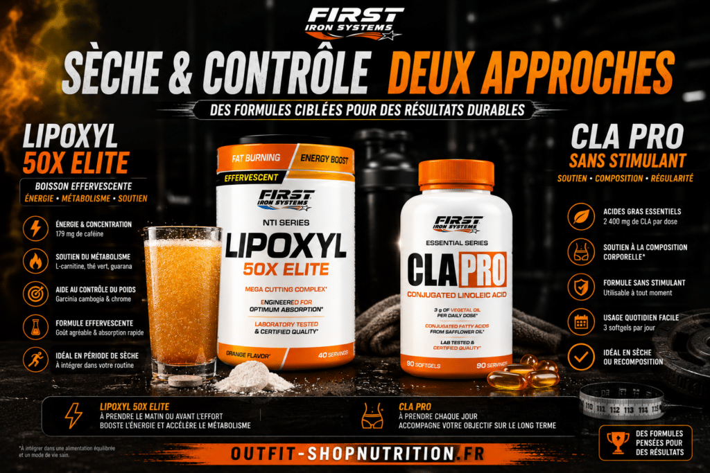 First Iron Lipoxyl et CLA Pro pour accompagner une sèche